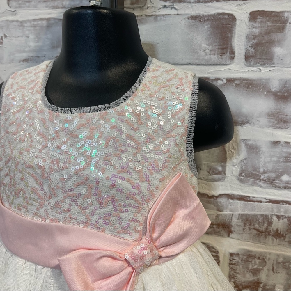 Jona Michelle Pink and White Layered Dress 2T - Picture 2 of 6